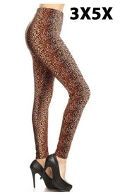 LEG-75 {How You Doing} Brown Cheetah Print Leggings  EXTENDED PLUS SIZE 3X/5X