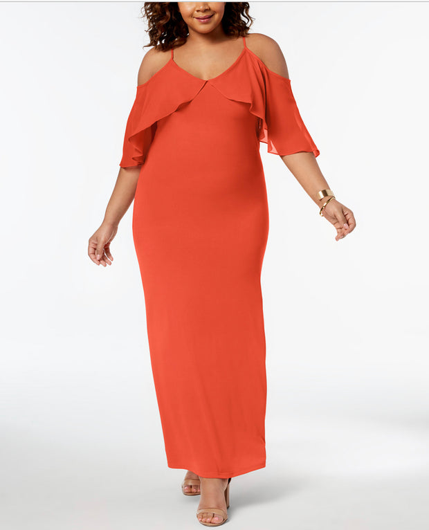 LD-I M-109{ N.Y Collection} Mandarin Chiffon Maxi Dress