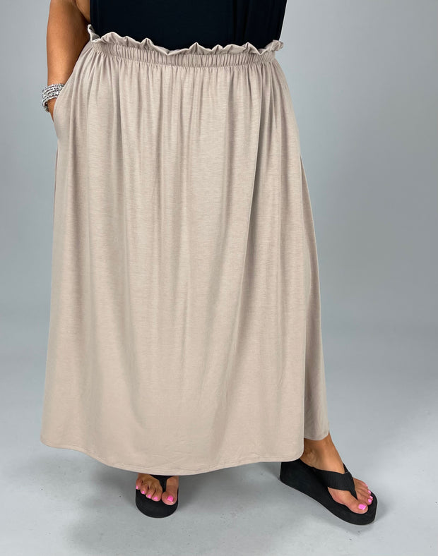 BT-R {Maxi Comfort} Ash Mocha  Maxi Skirt PLUS SIZE 1X 2X 3X