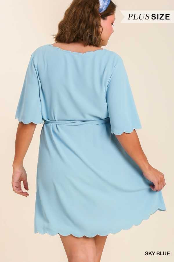 50 SSS-B {Sweet Sophisticate}  Umgee Sky Blue Dress PLUS SIZE XL 1X 2X
