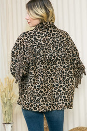 SALE!! 27 OT-B {Luxury Meets Wild} Leopard Print Jacket w/Fringe SALE!!!  PLUS SIZE 1X/2X  2X/3X