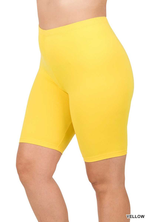 LEG-41 {Adventure Unlimited} Yellow Biker Shorts  PLUS SIZE 1X 2X 3X