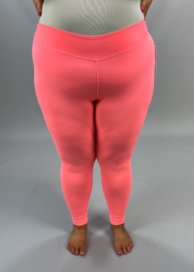 BT {Vibrant Minds} LEGGINGS Neon Coral PLUS SIZE {Fits 12-18}