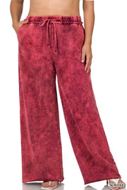 LEG-91 {Leave You Lounging} Rose Mineral Wash Lounge Pants PLUS SIZE 1X 2X 3X