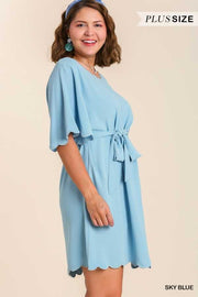 50 SSS-B {Sweet Sophisticate}  Umgee Sky Blue Dress PLUS SIZE XL 1X 2X
