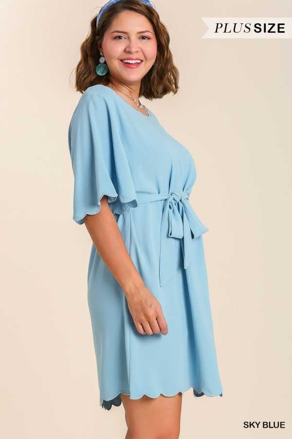 50 SSS-B {Sweet Sophisticate}  Umgee Sky Blue Dress PLUS SIZE XL 1X 2X