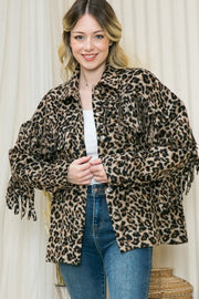 SALE!! 27 OT-B {Luxury Meets Wild} Leopard Print Jacket w/Fringe SALE!!!  PLUS SIZE 1X/2X  2X/3X