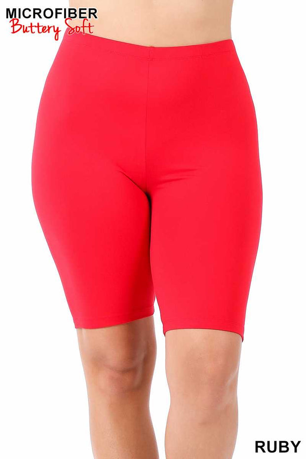 LEG-41 {Adventure Unlimited} Ruby Red Biker Shorts PLUS SIZE 1X 2X 3X