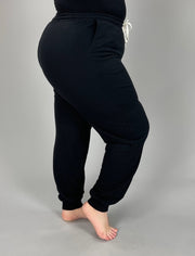 LEG-100 {Run After Me} Black Jogging Pants PLUS SIZE 1X 2X 3X
