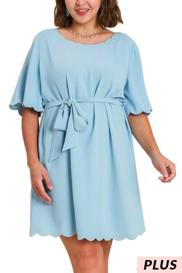 50 SSS-B {Sweet Sophisticate}  Umgee Sky Blue Dress PLUS SIZE XL 1X 2X