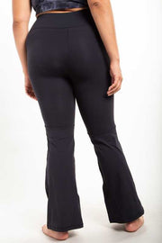 LEG-11 {So Carefree} Black Flared Yoga Pants PLUS SIZE XL 1X 2X 3X