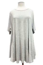 28 SSS {Simple Value} Light Grey Short Sleeve  Top PLUS SIZE XL 2X 3X