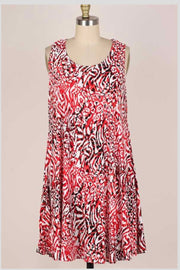 72 SV-B {Feeling the Fun} Rust Abstract Print Tunic Plus Size 1X 2X 3X