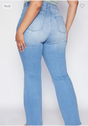LEG-83 {YMI} Light Blue High Rise Flare Jeans  PLUS SIZE 14 16 18 20