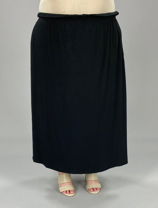 BT-Q {Maxi Comfort} Black Maxi Skirt PLUS  SIZE 1X 2X 3X