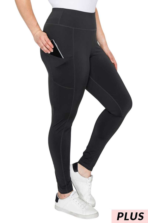 LEG-70 {Motivation} Black Yoga Bottoms  PLUS SIZE 1X 2X 3X