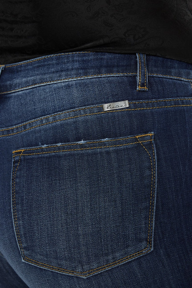 LEG-24 {KanCan} Dark Blue Mid-Rise Flare Leg Jeans PLUS SIZE 3X