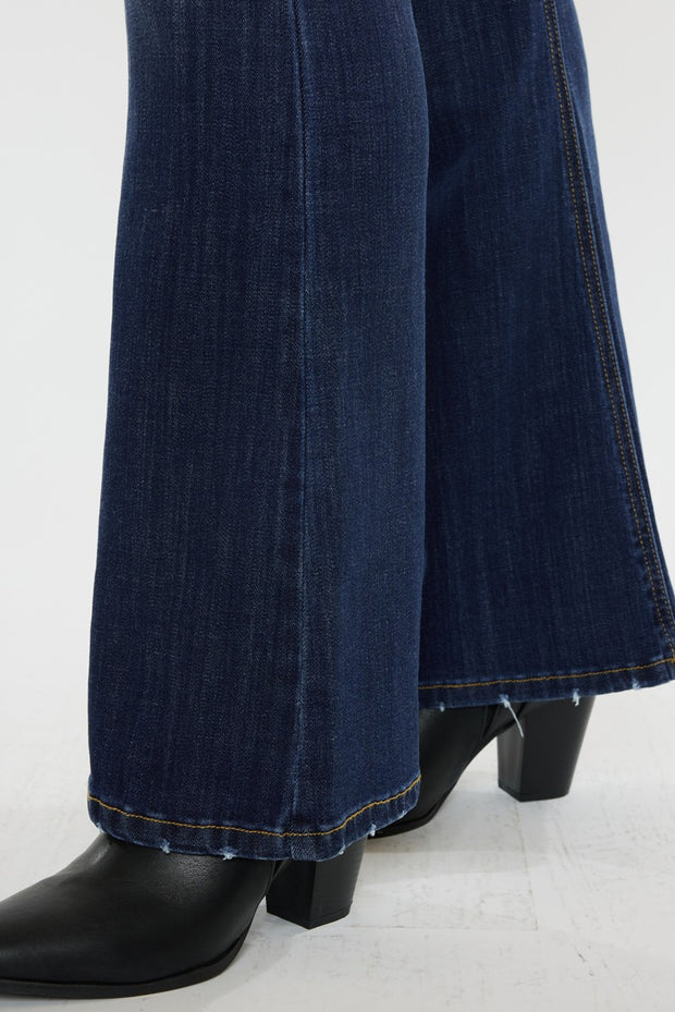LEG-24 {KanCan} Dark Blue Mid-Rise Flare Leg Jeans PLUS SIZE 3X