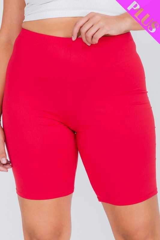 LEG-2 {A Stretch Above} RED Biker Short PLUS SIZE 1X 2X 3X