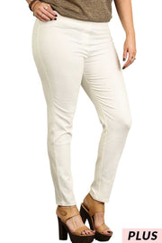 SALE!! BT-M {More To The Story}  Umgee Cream Stretch Pants PLUS SIZE XL 1X 2X