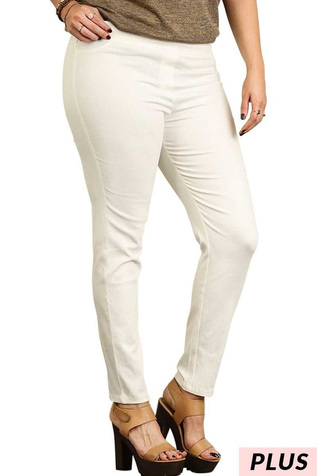 SALE!! BT-M {More To The Story}  Umgee Cream Stretch Pants PLUS SIZE XL 1X 2X