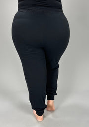 LEG-100 {Run After Me} Black Jogging Pants PLUS SIZE 1X 2X 3X