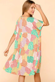 SALE!! 25 PSS-A {Whole Nine Yards} Multi-Color Floral Tiered Dress PLUS SIZE XL 2X 3X