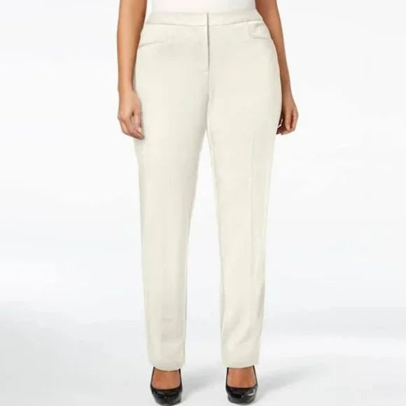 SALE!! BT-A  M-109   {Alfani} Ivory Straight Leg Pants Retail $54.99 EXTENDED PLUS SIZE 18W 24W