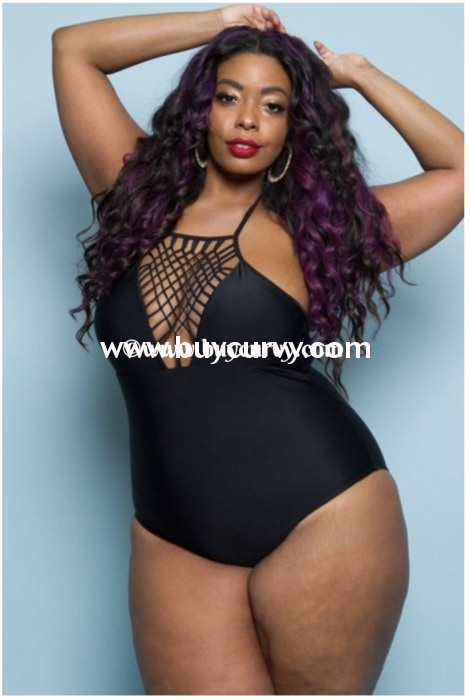 Swim {Just My Type} Black One-Piece Swimsuit Swimwear